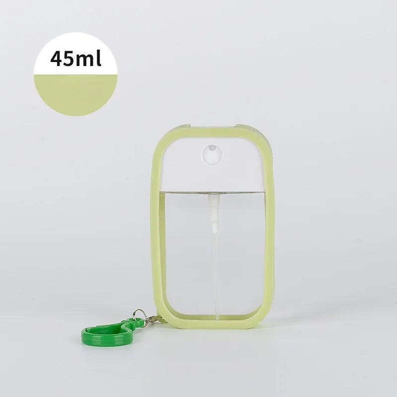 Portable Square Perfume Spray Bottle 45ml Alcohol Watering Hand Sanitizer Refillable Silicone Set Makeup Atomizer For Traveling