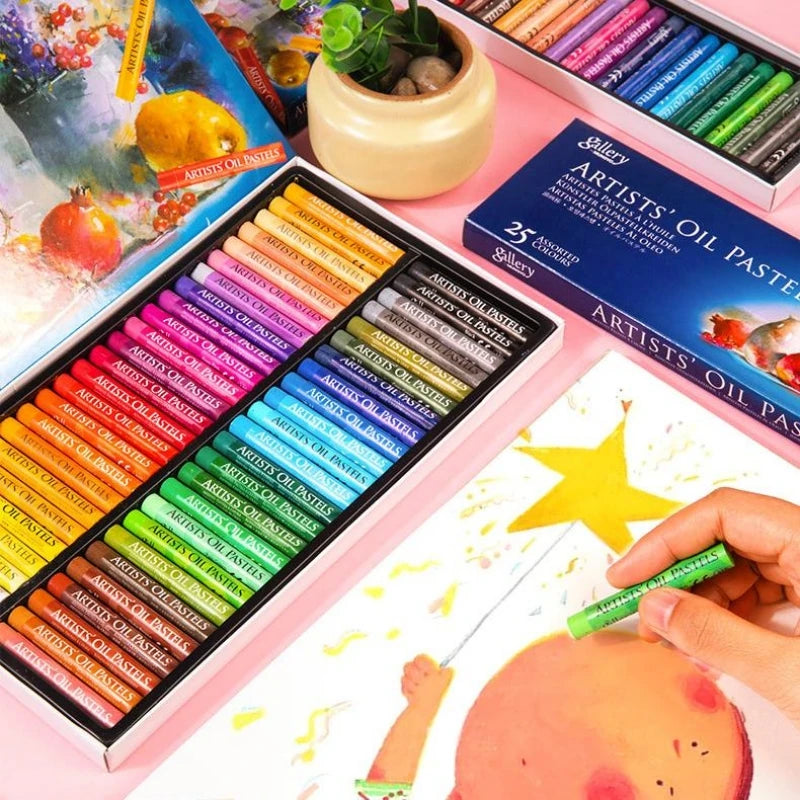 Artist Oil Pastel Set 12/25/50 Professional Painting Drawing Graffiti Art Crayons Washable for Students Round Non Toxic Sticks