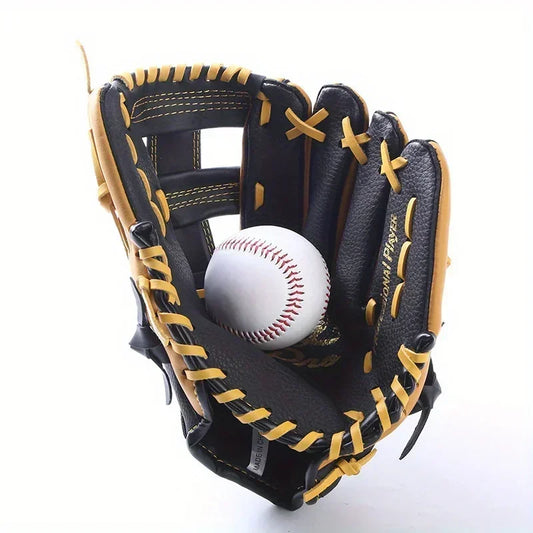 1pc Baseball and Softball Mitt Double-layer Cowhide Baseball Gloves Throwing and Receiving Gloves Teenagers and Adults