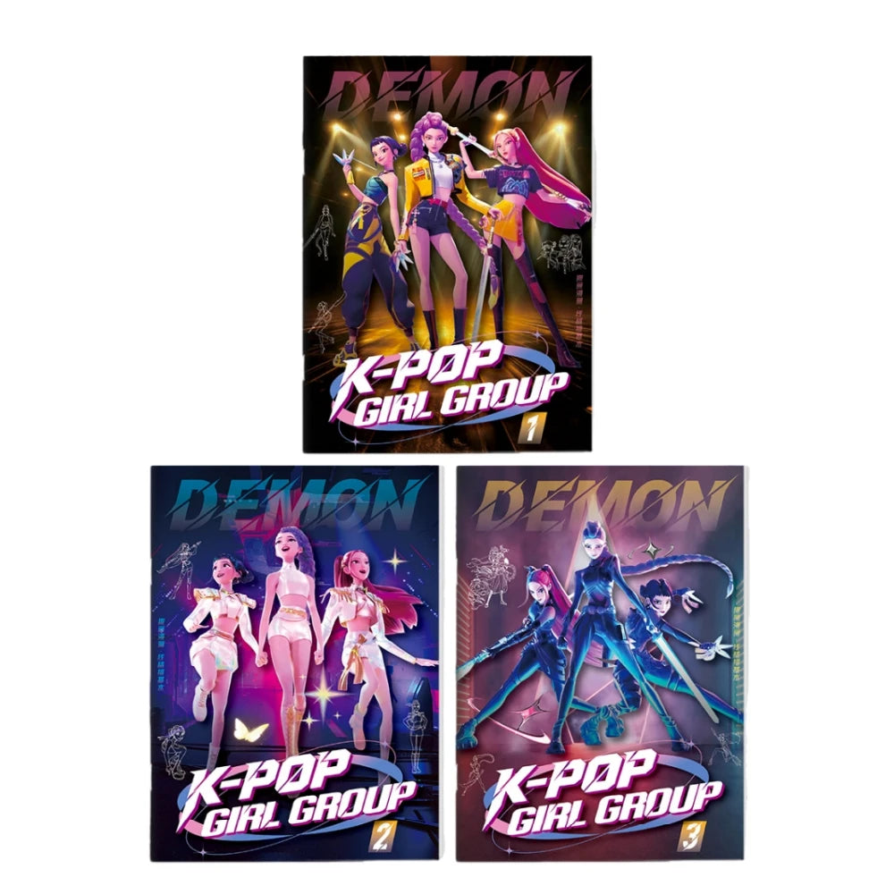 Kpop Demon Hunters Coloring Book Anime Character Rumi Mira Zoey Cute Line Drawing Tracing Sketch Copying Picture Book Kids Gifts