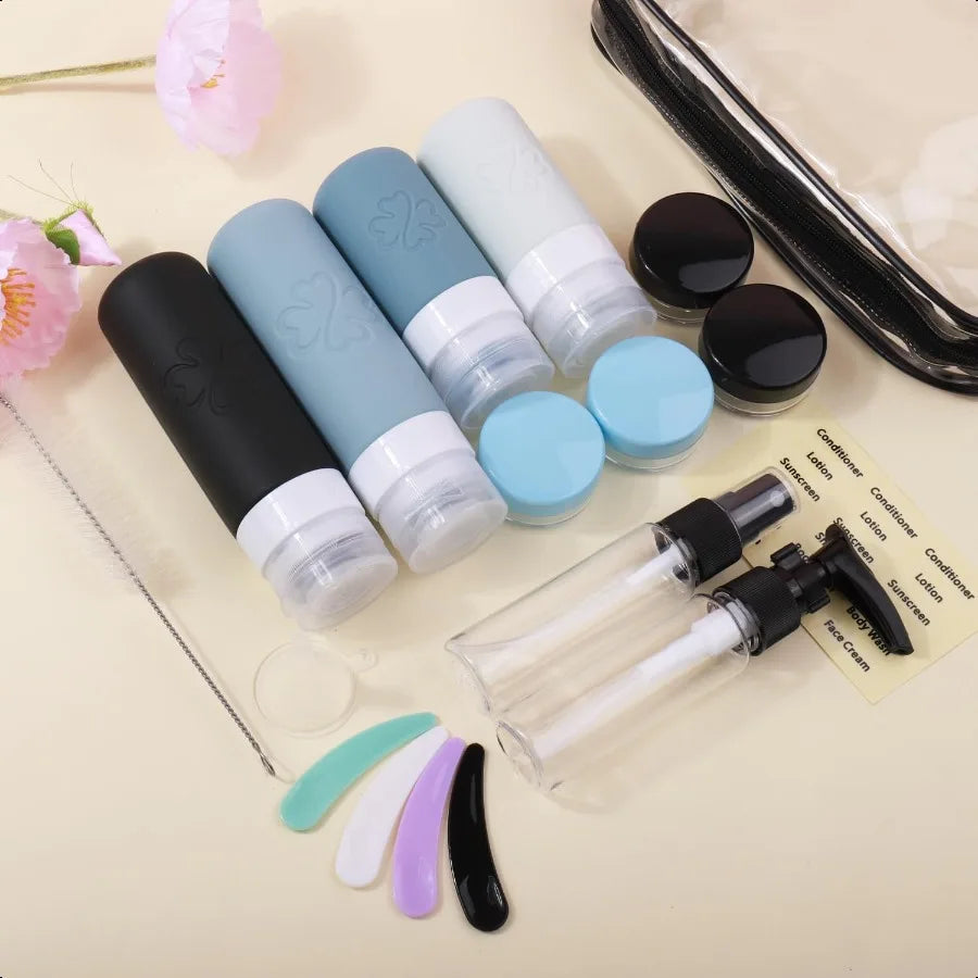 18 Pack Travel Bottles for Toiletries Silicone TSA Approved Travel Size Containers for Toiletries Leak Proof Refillable Travel