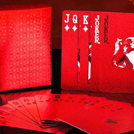 Red Style Playing Cards Playing Cards With Dragon Backing PET Waterproof Deck Of Cards For Family Board Game Gift