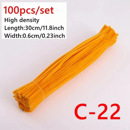 100pcs Colorful Chenille Stems Pipe Cleaners Kids Educational Toys Handmade Plush Tinsel Twist Sticks For DIY Craft Supplies