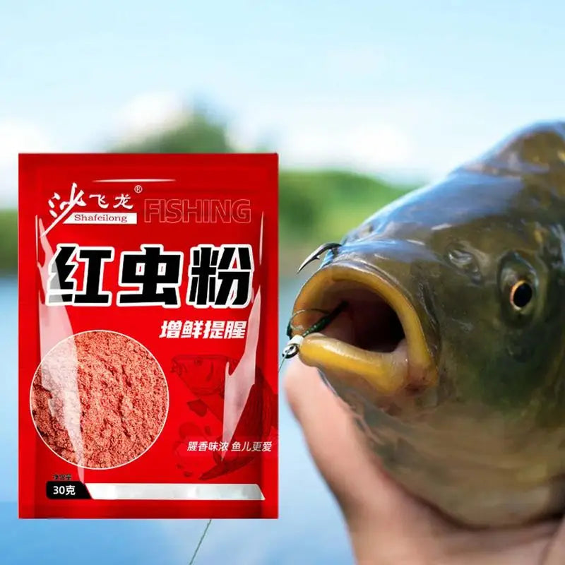 Fishing Scent Fishing Red Worm Powder Bait Scent Fish Attractants For Baits High Concentration Attractive Smell Fishing Bait