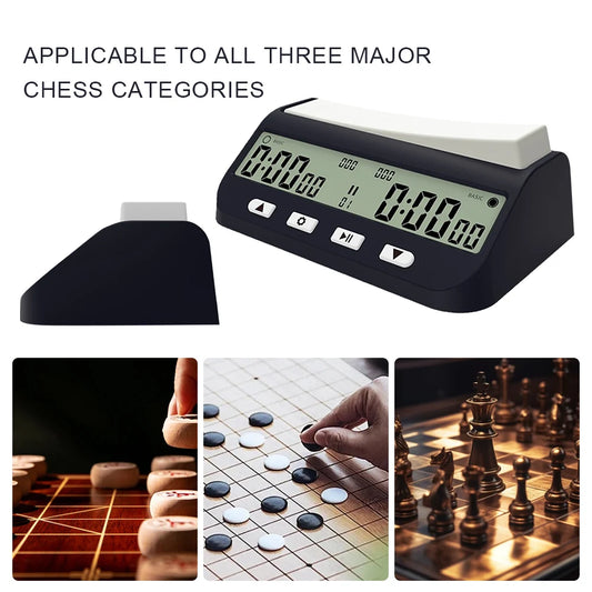 Digital Chess Timer with Basic Bonus Delay and Positive Time Features Game Timer for Chess Game I-GO and Chinese Chess
