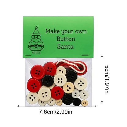 Santa Button Ornament Kits Handmade Button Snowman Craft Kit Christmas Tree Pendant Ornament for 2025 Xmas Navidad Party