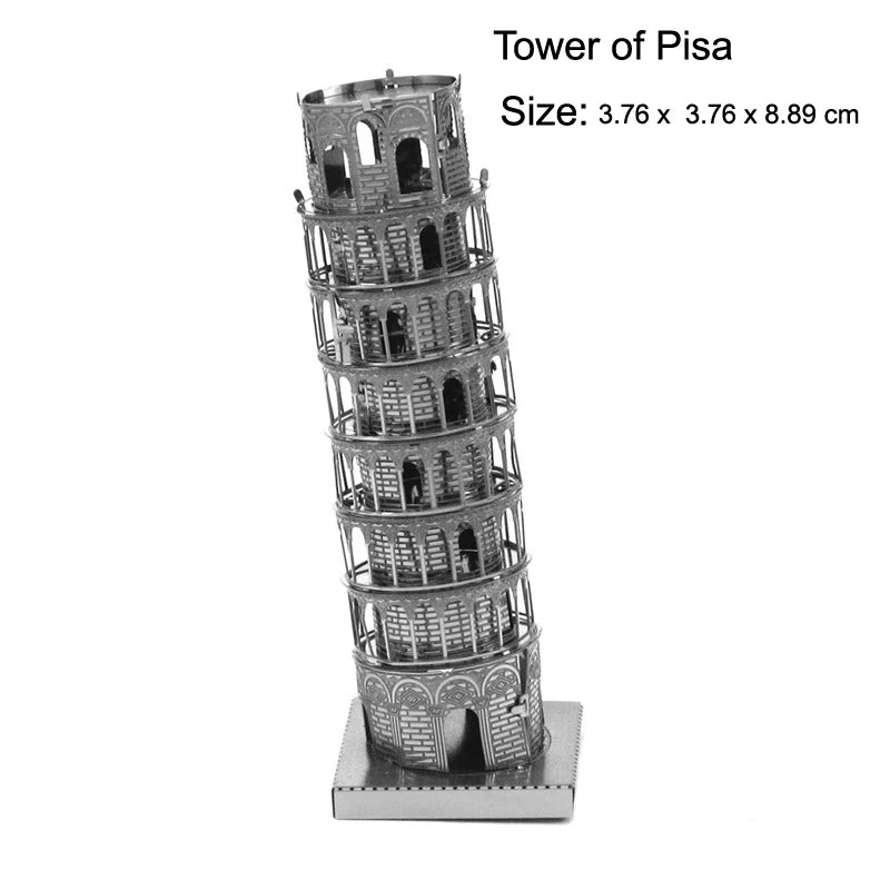World Architecture 3D Metal Puzzle  Tower model DIY Laser Cut Jigsaw Model For Adult kid Educational Toys Desktop decoration
