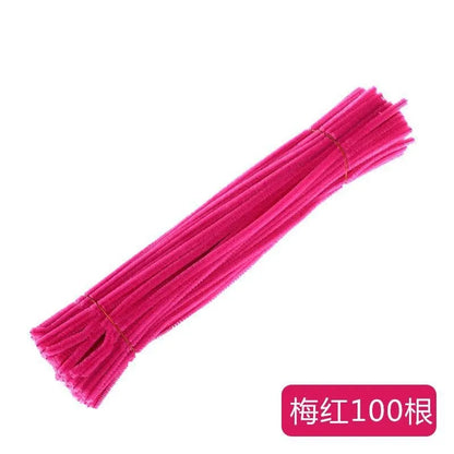 100pcs Chenille Stems Toy DIY Strips Twist Bar Anvil Wire Craft Pipe Creative Hobby Children Plush Stick Pipe Cleaners DIY Craft