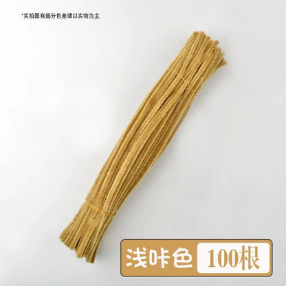 100pcs Chenille Stems Toy DIY Strips Twist Bar Anvil Wire Craft Pipe Creative Hobby Children Plush Stick Pipe Cleaners DIY Craft