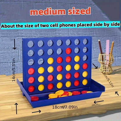 Portable Connect 4 Classic Grid, 10.16 cm A Row Game, Strategy Board Games, 2 Player For Family, Ages 6 And Up