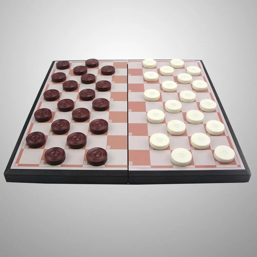 Foldable Premium Plastic Checkers Board Game Set With Smooth Non Toxic Pieces For Adults Family Friends Chinese