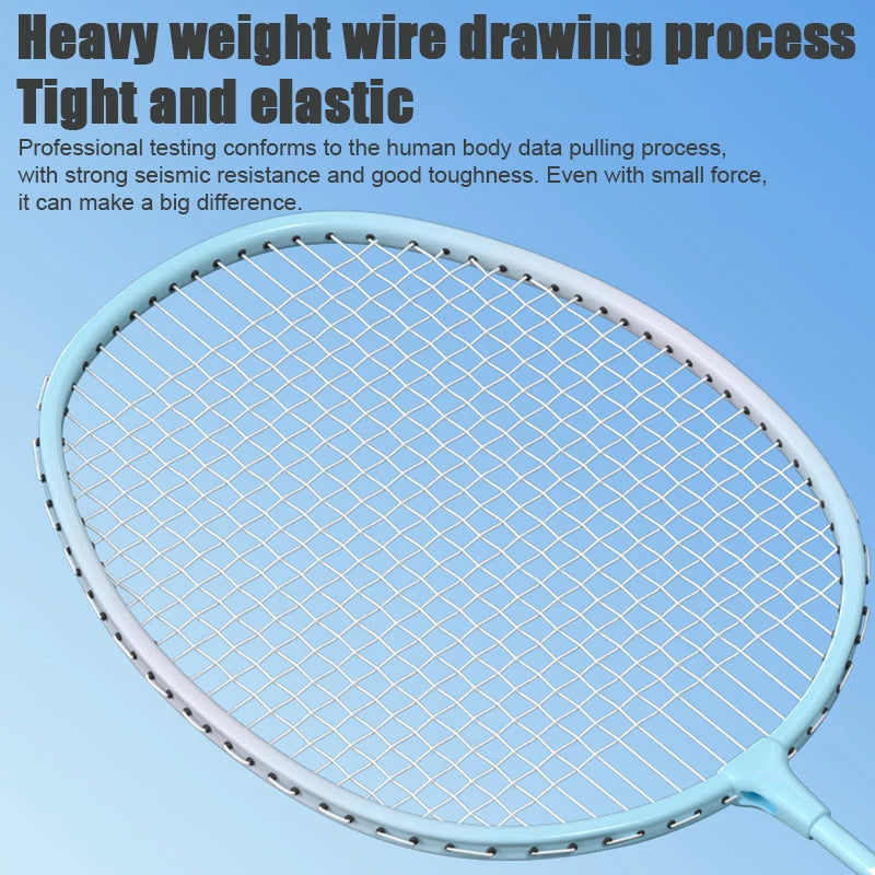 Double Badminton Racket Set For Adults With Durable High Elasticity Good Looks Foam Handle Feathers Professional Defensive
