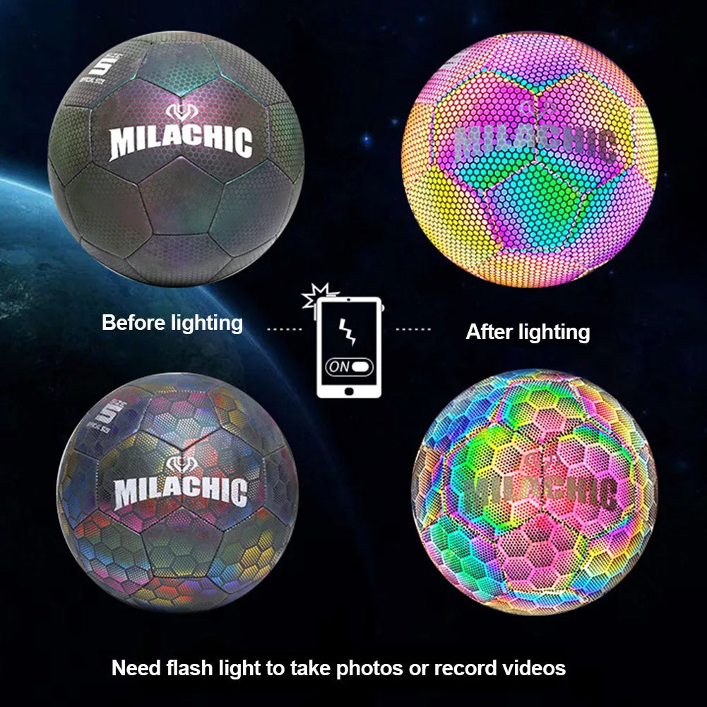 Reflective Football LED Training Soccer Luminous Fluorescent Reflective Cool Luminous No. 5 No. 4 Football For Child Adult