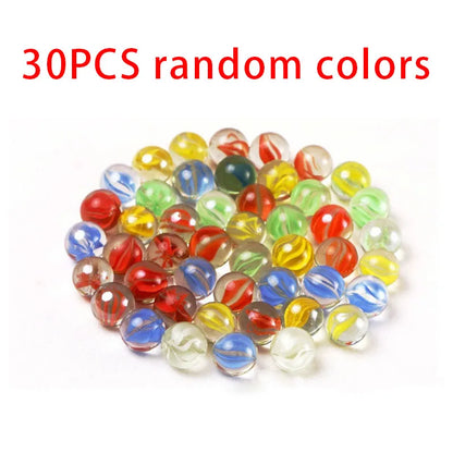 30PCS 1.4cm Children's Game Machine Checkers Yoyo Balls Colored Glass Beads Fish Tank Decoration Beads Glass Balls Game Pinballs