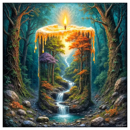 1pc 40X40CM/15.74inch Candles in nature cross stitch Kit DIY kit 11CT/14CT Full Embroidery for gift New Arrival