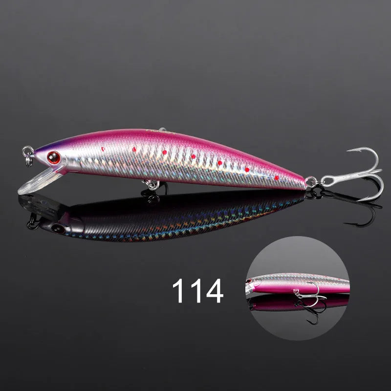 Noeby 120mm 44g Heavy Sinking Minnow Fishing Lure Long Casting Wobbler Artificial Hard Bait for Sea Bass Saltwater Fishing Lure