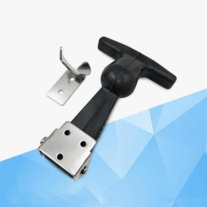 Rubber Hood Catch With Bracket 2pcs Elastic Stainless Steel Rubber Hood Catch Flexible T-shaped Drawer Latch For Coolers Boats