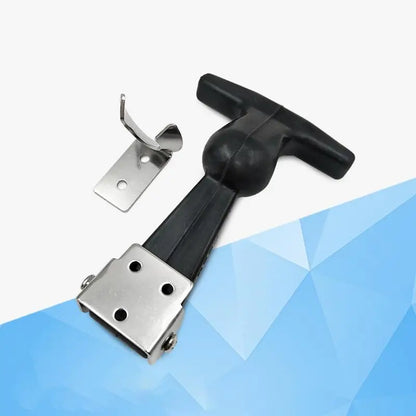 Rubber Hood Catch With Bracket 2pcs Elastic Stainless Steel Rubber Hood Catch Flexible T-shaped Drawer Latch For Coolers Boats