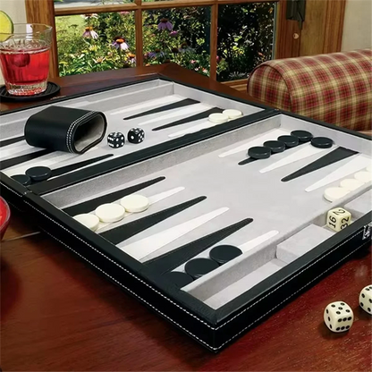 Sale Classic Board Game with Leather Case Folding Board,Gift Package,Portable Travel Strategy Backgammon Game Set for Adults