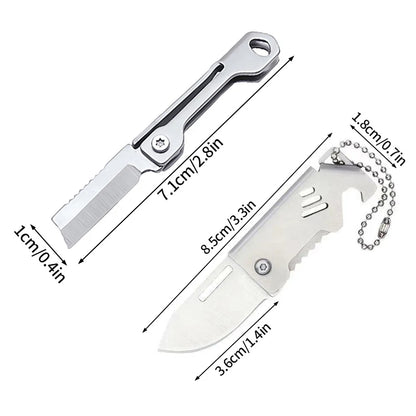 Outdoor Mini Folding Knife Portable Stainless Steel Survival Pocket Knife Camping Backpack Keychain Pendant Camping Hiking Tools