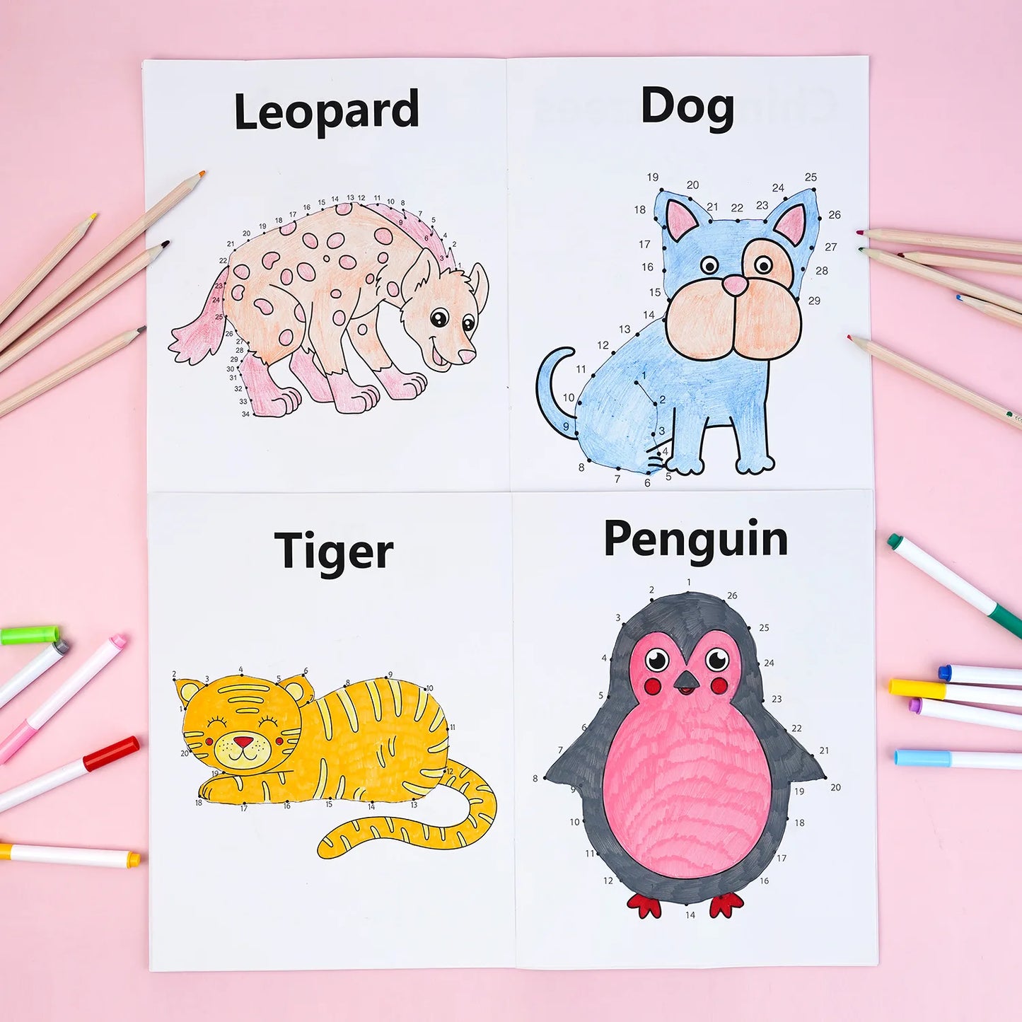 Children's Connect the Dots Animals Coloring Book: Fun Learning Activity for Early Education with Drawing & Coloring Pages