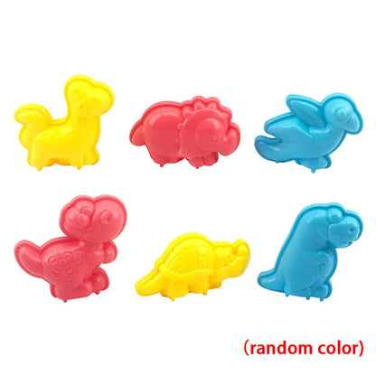 Cartoon Dinosaur Play Dough Mold Plasticine Toys Accessories for Kids Toddlers 3D Plastic Shapes Cutters Clay Playdough Tools