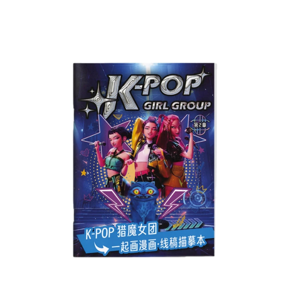 Kpop Demon Hunters Coloring Book Anime Character Rumi Mira Zoey Cute Line Drawing Tracing Sketch Copying Picture Book Kids Gifts