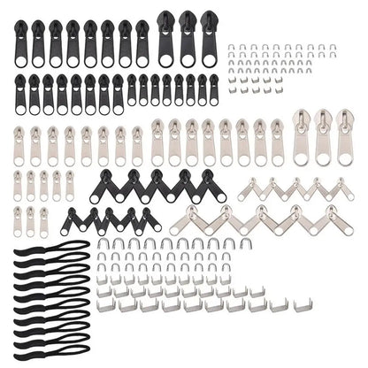 Zipper Repair Kit Double-sided Zipper Slider Replacement Zipper Pulls Installation Tools For Bags Tents Luggage Sleeping Bag