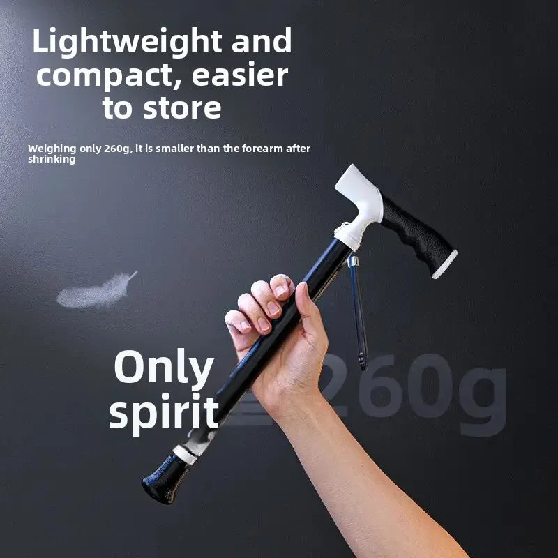 Telescopic Anti Slip Cane, Ultra Light, Portable, Dual-use, Mountaineering, Titanium Alloy, Camping, Hiking, Walking Sticks