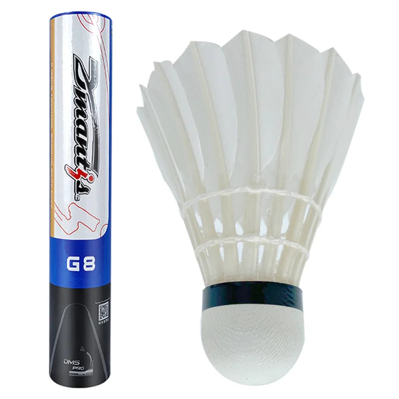 12Pcs G8 Professional Competition Badminton Shuttlecocks Birdies Full Goose Feather Ball