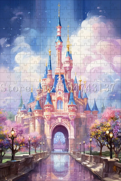 108/300/500/1000 Pieces Disney Castle Jigsaw Puzzles for Adults Stress Relief Toys Disnyland Scenery Puzzles Home Decor Artwork