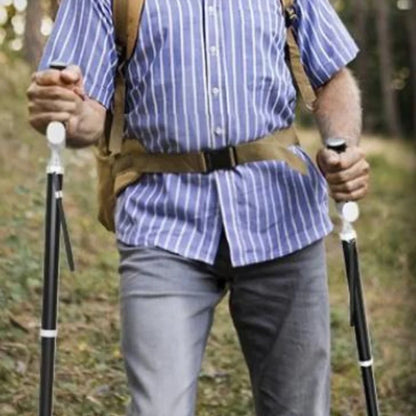 Telescopic Anti Slip Cane, Ultra Light, Portable, Dual-use, Mountaineering, Titanium Alloy, Camping, Hiking, Walking Sticks