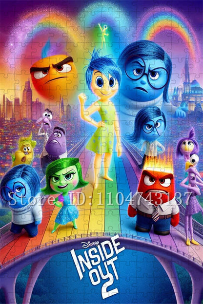 Disney Inside Out Jigsaw Puzzles 108/300/500/1000 Pieces Cartoon Movies Puzzles Parent-Child Interactive Game Toys