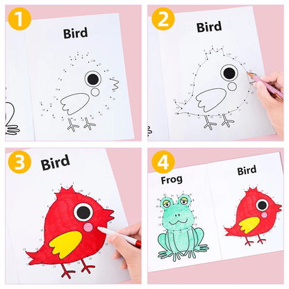 Children's Connect the Dots Animals Coloring Book: Fun Learning Activity for Early Education with Drawing & Coloring Pages