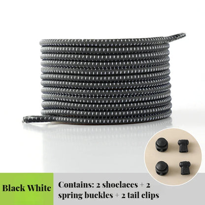 NEW Elastic Round Tennis Laces Without Ties Shoelaces Sneakers Quality Lock Shoe Laces Adult Kids Rubber Bands for Shoes 1Piar
