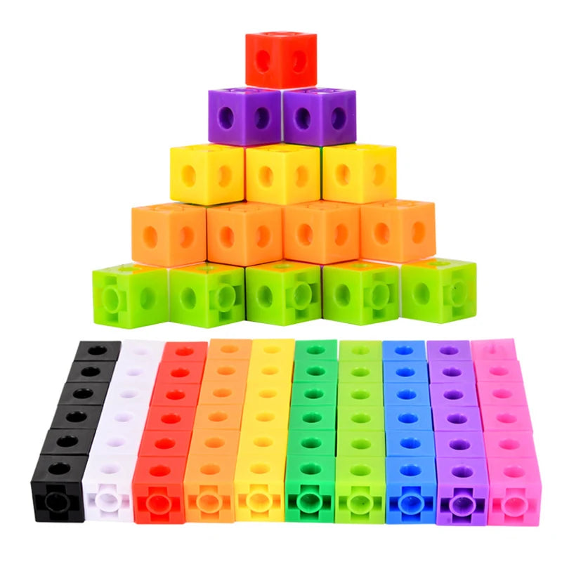 100Pcs Linking Cubes Math Manipulatives Montessori Toys For Kids  Learning Classroom Supplies Teaching Educational