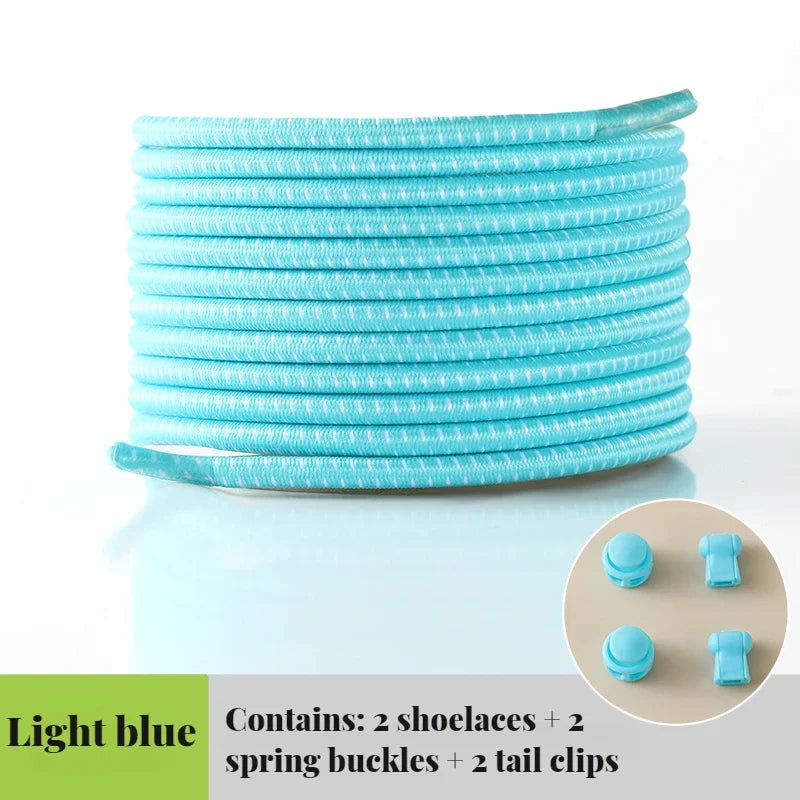NEW Elastic Round Tennis Laces Without Ties Shoelaces Sneakers Quality Lock Shoe Laces Adult Kids Rubber Bands for Shoes 1Piar