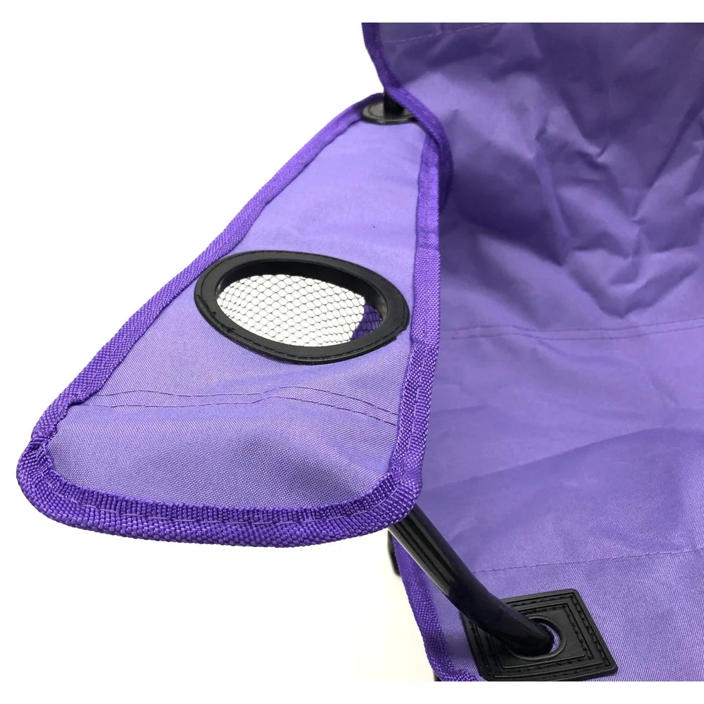 Kids Toddler Chair Lightweight Folding with Carry Bag Armrests Drink Holder Safety Locks Great Camping Parks Events