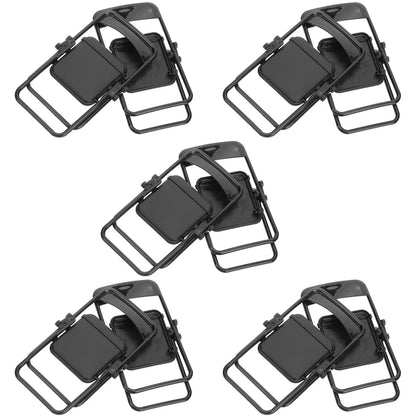 10Pcs Black Mini Folding Chair Phone Stand Miniature Furniture Educational Supplies Micro Decor Tiny Prop Cellphone Holder Mini