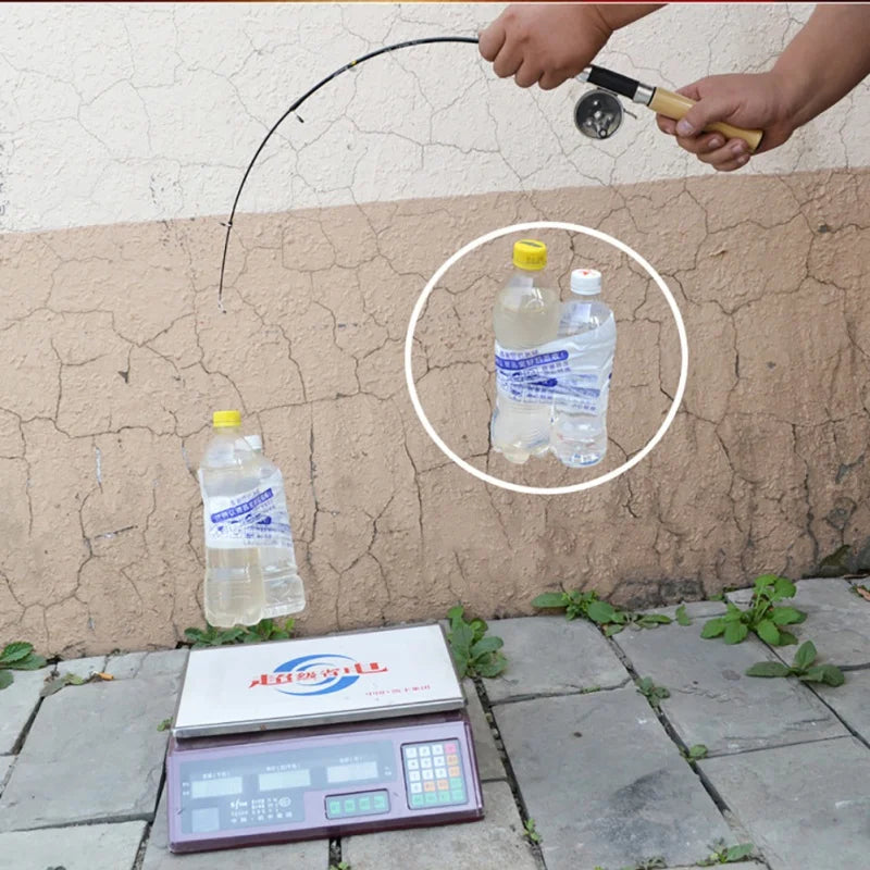 Winter Shrimp Fishing Rods Mini Ice Rod Metal Fishing Reels Elastic Carbon Bait Anti Slip Wood Color Handle Casting Rod pesca