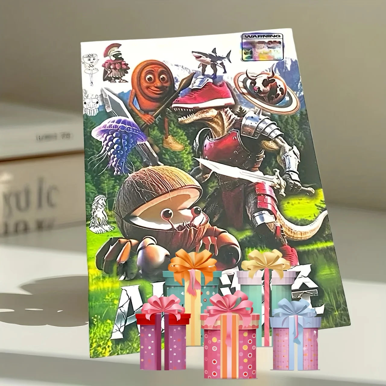 4pcs Drawing Coloring Book Set Italian Brainrot Animals Full Illustrated Line Collection-Tung Tung Tung Sahur Tracing Book, Rich