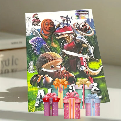 4pcs Drawing Coloring Book Set Italian Brainrot Animals Full Illustrated Line Collection-Tung Tung Tung Sahur Tracing Book, Rich