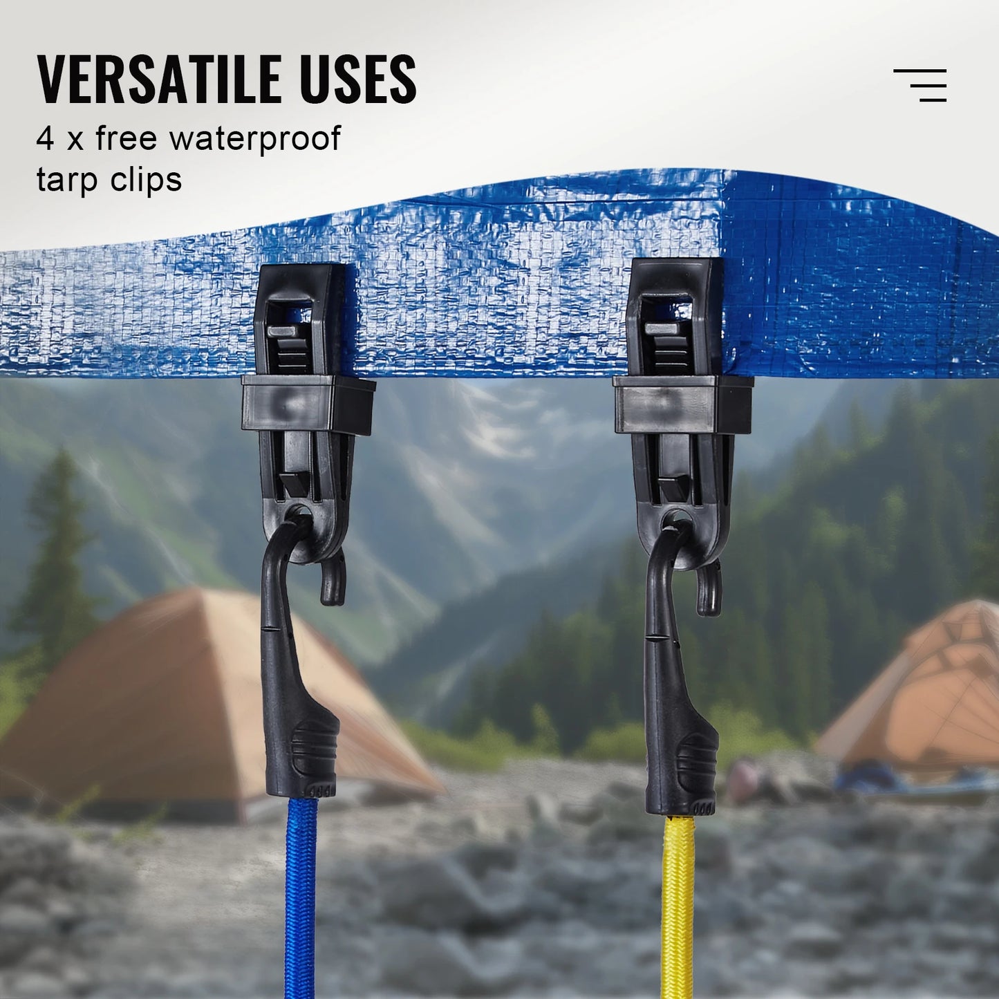 SucceBuy 32pcs Elastic Bungee Cords Straps Assorted Lengths Heavy Duty Bungee Ropes for Tents Camping RVs Trunks Luggage Racks