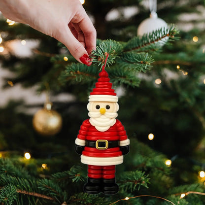 Santa Button Ornament Kits Handmade Button Snowman Craft Kit Christmas Tree Pendant Ornament for 2025 Xmas Navidad Party