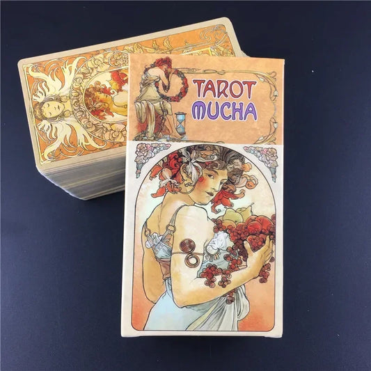 Tarot Mucha Tarot Cards Board Game Card Deck for Family Gathering Party Playing Cards Board Game