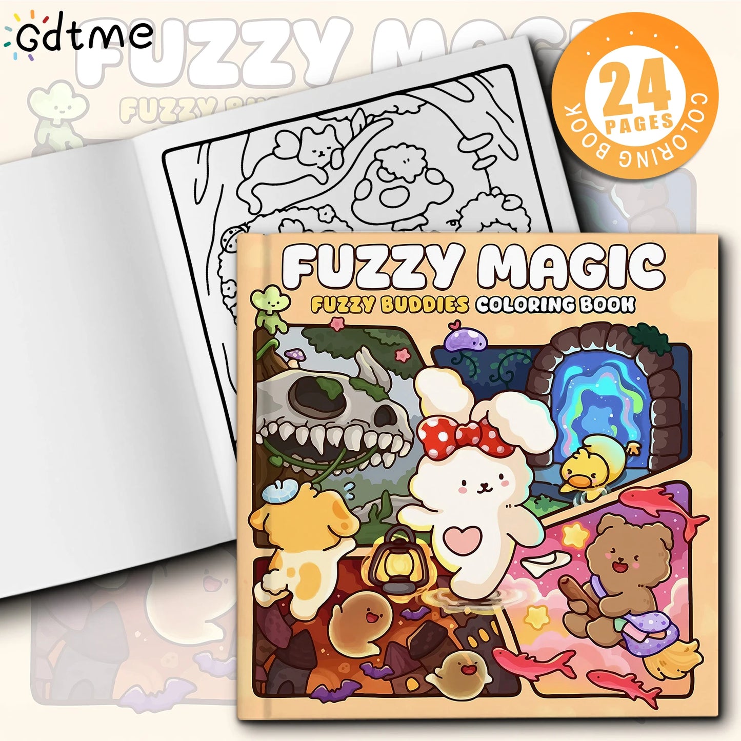 FUZZY MAGIC Coloring Book For Teenagers, Featuring Cute Animals and easy-to-use Coloring Picture Books