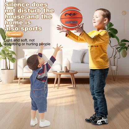 18/21/24cm Silent Basketball High-Resilience Training Foam Ball Size 3/5/7 Dribbling Basketball for Various Indoor Activities