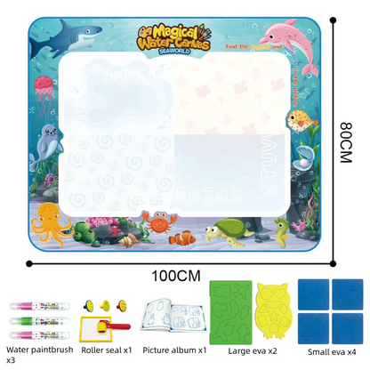 Magic Water Drawing Mat Extra Large Water Doodle Toy Set Painting Board Children Educational Toys Gift for Kids Multiple Size