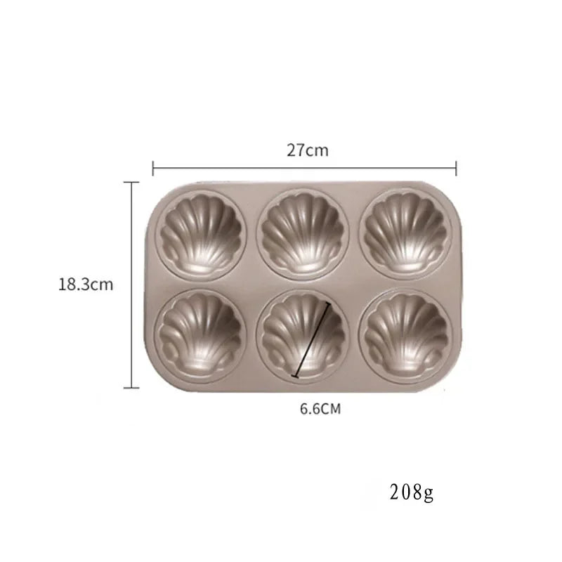 Shell Shape Baking Mold Nonstick Biscuit Madeleine Tray Pan Carbon Steel Chocolate Cookie Cake Mould Bakeware For Kitchen