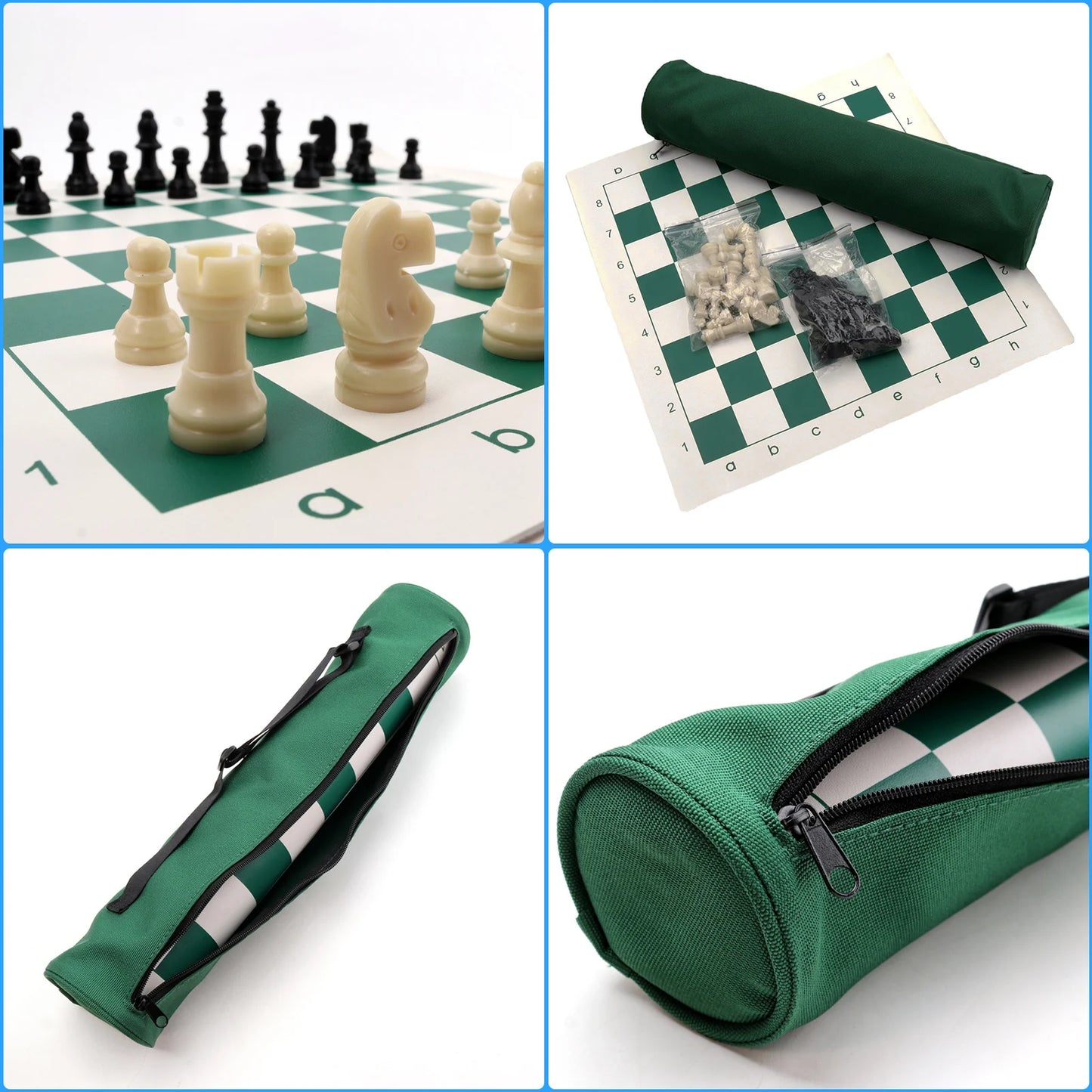Chess Set PU Leather Chess Sets Travel Folding Board Games Parent Child Interactive Educational Toys Desktop Puzzle Board Game F